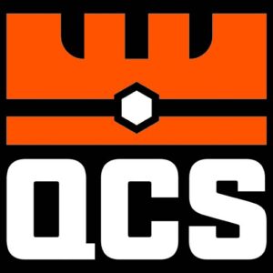 QCS Logo on black background