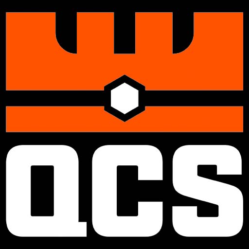 QCS Logo on black background